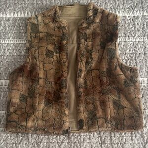 Ann Trinity Tan Reversible Vest XL Vintage